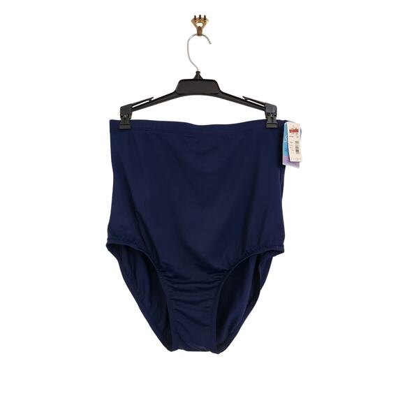NWT Swim Solutions Tummy Control Bathing Suit Bottom Navy Blue 8 - Picture 1 of 8
